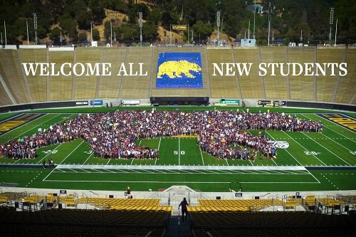 The UC berkeley has an assembly welcoming new students 