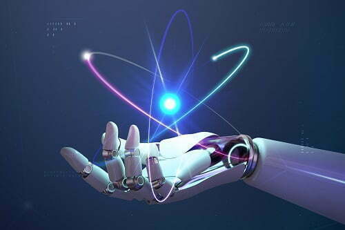 AI nuclear energy background, future innovation
